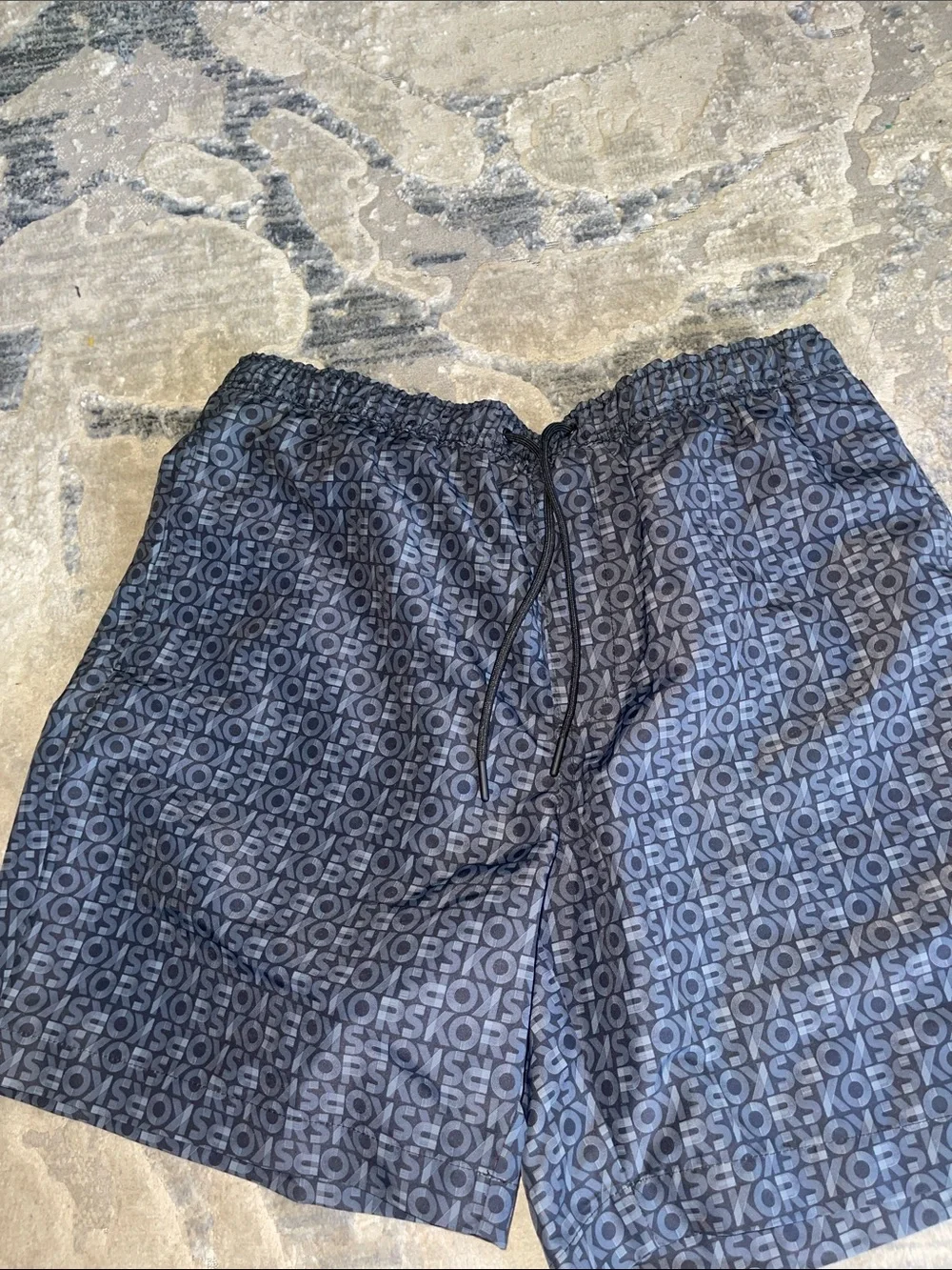 Michael Kors Navy Logo-Print Athletic Shorts